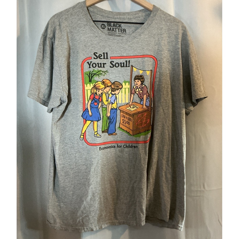Sell Your Soul Shirt XL Gray Black Matter Hot Topic Graphic Tee